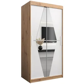abiks möbel Schwebetürenschrank BOLIWIA 100 x 200 x 62 cm Weiß