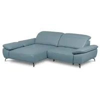 Ecksofa Monza Leder Smoke Blue