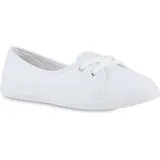 VAN HILL Damen Sportliche Ballerinas Flach Basic Bequem Schuhe 215867 Weiss 42 - 42