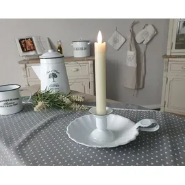 Ambiente Haus Kerzenständer aus Emaille Antikweiß Weiß