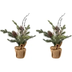 Künstlicher Weihnachtsbaum CREATIV GREEN "Weihnachtsdeko, künstlicher Christbaum, Tannenbaum", grün, H:36cm, Kunststoff, Weihnachtsbäume, Kunstweihnachtsbäume, im Jutesäckchen