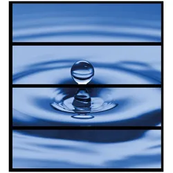 Wallario Möbelfolie Wassertropfen im blauen Wasser blau