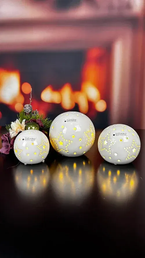 Lichtkugel Tazzola 10cm LED cremeweiß