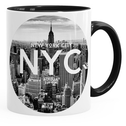 Autiga Tasse Tasse mit New York City Fotoprint Manhattan Rockefeller Center NYC Autiga®, Keramik schwarz