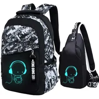 ASGE 128-1 Oxford-gewebe Schulrucksack grau