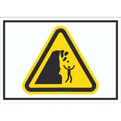 Schild Warnung Steinschlag instabile Klippe Symbol A2 (420x594mm)