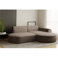 Fun Möbel Ecksofa Designersofa BONDY in Stoff Neve Cappuccino