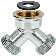 tecuro Y-Verteiler allseitig 3/4 Zoll Messing Verchromt Inkl. Dichtung