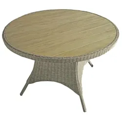 Tisch BASTIA, rund, Teak-Look