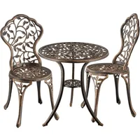 Tectake Bistroset 3-tlg. Schwarz/Grau