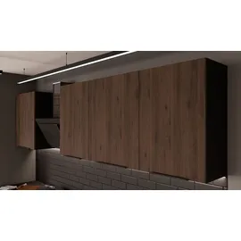 Küchen-Preisbombe Küchenzeile MONZA BASIC 280 cm Nussbaum Schwarz matt