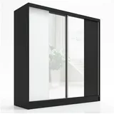 A&J MöbelLand Schwebetürenschrank SOLO 200 x 215 x 59,5 cm Schwarz