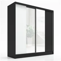 A&J MöbelLand Schwebetürenschrank SOLO 200 x 215 x 59,5 cm Schwarz
