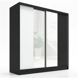 A&J MöbelLand Schwebetürenschrank SOLO 200 x 215 x 59,5 cm Schwarz