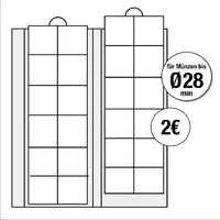 Schwäbische Albumfabrik Ergänzungsblätter für alle Premium-Münzalben für Münzen bis Durchmesser 28 mm, 2er Pack