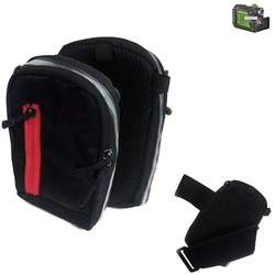 K-S-Trade Kameratasche für Olympus Stylus TG-Tracker, Fototasche Kameratasche Gürteltasche Schutz Hülle Case bag grau|schwarz
