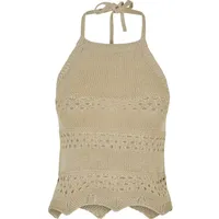 URBAN CLASSICS Short Crochet Knit Neckholder Top Beige XXL