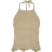 URBAN CLASSICS Short Crochet Knit Neckholder Top Beige XXL