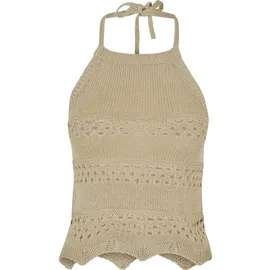 URBAN CLASSICS Short Crochet Knit Neckholder Top Beige XXL