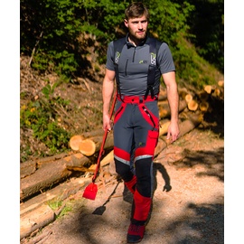 PSS Schnittschutzhose X-treme Vectran Rot/Schwarz - untersetzt