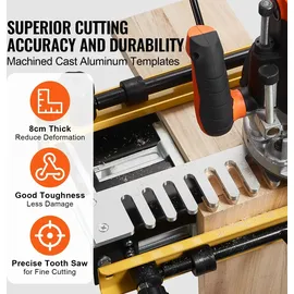 Vevor Zinkenfräsgerät, Zinkenfräse Fräse Schwalbenschwanzfräse 12,7mm Schablone