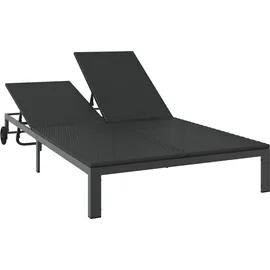 vidaXL Sonnenliege 206 x 62,5 x 74 cm Schwarz