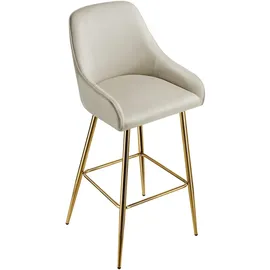 Tectake Barstuhl Avane mit Rückenlehne, gepolstert, Samtoptik 6er Set