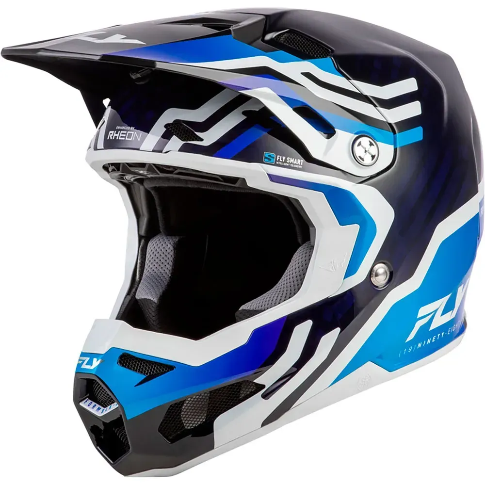 Fly Racing Formula S Carbon Byte Offroad-helm - Blue / White - M