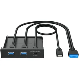 GRAUGEAR G-MP01C, Multi Frontblende mit USB Hub, USB 3.0 19-Pin Stecksockel, USB 3.2 20-Pin Key-A Stecksockel [Stecker] (18030)