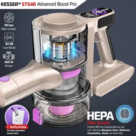 Kesser Akku Staubsauger Champagne / Weiß