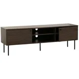Mendler TV-Rack HWC-N78, Lowboard TV-Schrank, skandinavischer Stil Metall Holz Melamin MVG 50x150x40cm ~ dunkelbraun