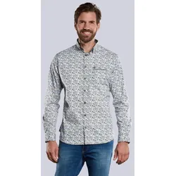 engbers Herren Langarm-Hemd aus nachhaltiger Baumwolle gelb regular gemustert Button Under - L