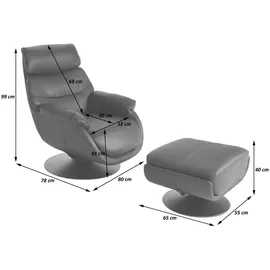 MCW Relaxsessel MCW-K99 Kunstleder 75 x 112 x 87 cm Schwarz mit Hocker