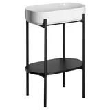 Sapho Puno - Waschtischunterschrank Mit Waschbecken, Schwarz/weiß Ska570-2-01