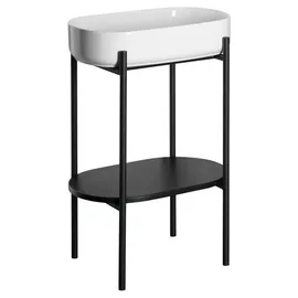 Sapho Puno - Waschtischunterschrank Mit Waschbecken, Schwarz/weiß Ska570-2-01