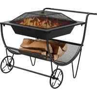 Costway Brennholzregal Metall mit Feuerstelle,