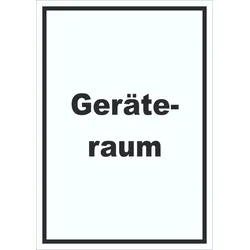 HB-Druck Geräteraum Schild mit Text Schuppen hochkant A5 Rückseite selbstklebend