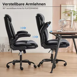 luxuskollektion Ergonomischer Bürostuhl PU Leder Schwarz