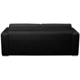 vente-unique Schlafsofa mit Matratze 3-Sitzer - 100% Büffelleder - schwarz - Matratze 16 cm - DELECTEA II