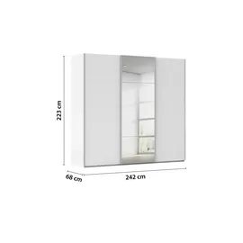 meinSchrank Schwebetürenschrank Regina 242 x 223 x 68 cm Weiß