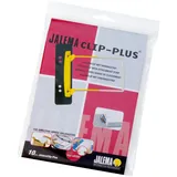 djois JalemaClip-Plus, Jalema 5712600, Archivbinder für bündelung von Dokumenten mit Aufhängeleiste für Ringbuch, 10er Packung, gelb/weiß