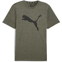 Puma TRAIN FAV HEATHER CAT TEE, dark olive heather XXL