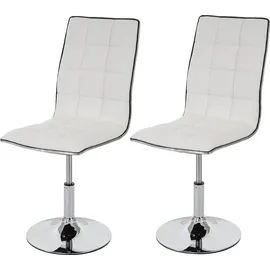 Mendler Esszimmerstuhl HWC-C41 Kunstleder weiß 6er Set