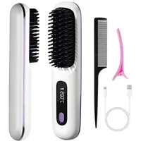 Kabellose Haarglättungsbürste, 3 Temperaturstufen, Mini-haarglättungsbürste, Wiederaufladbar