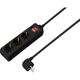 Sygonix SY-4890988 Steckdosenleiste mit Schalter Schwarz Schutzkontakt 1 St.