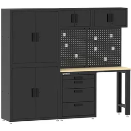 feistos Werkstatteinrichtung Monos schwarz B/H/L: ca. 228x190x46 cm | Schwarz