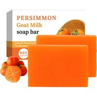 Kaki Seife, Rhoms Presimmon Soap, Kernseife Natur mit Kaki-Extrakt von Entfernung Körpergeruch für Männer Frauen, Aufhellende Badeseife Tiefenreinigung für Gesicht und Körper, Peeling, Glättend (2)