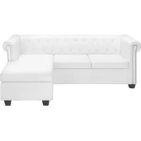 VidaXL Chesterfield-Sofa L-Form Kunstleder Weiß