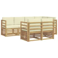 vidaXL Ecksofa Set 7-tlg. Weiß/Creme