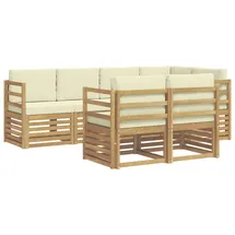 vidaXL Ecksofa Set 7-tlg. Weiß/Creme